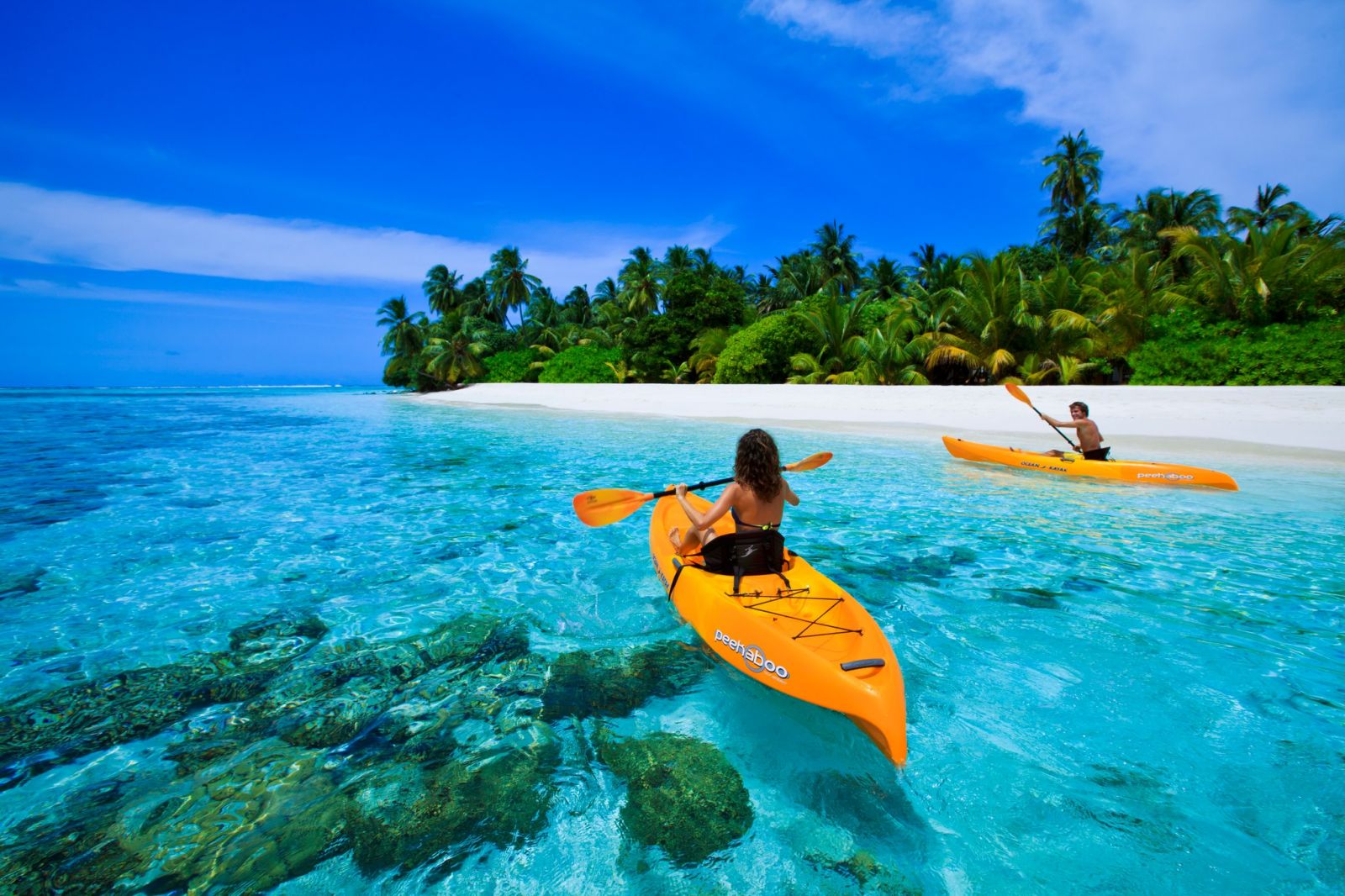 chèo trên đảo Maldives