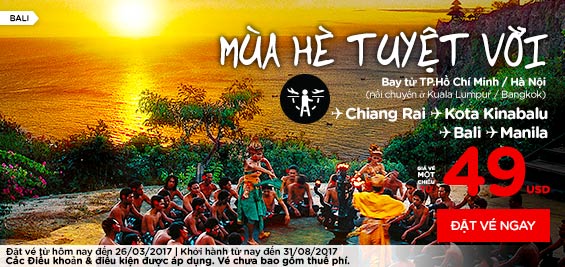 Giá vé máy bay Air Asia khuyến mại