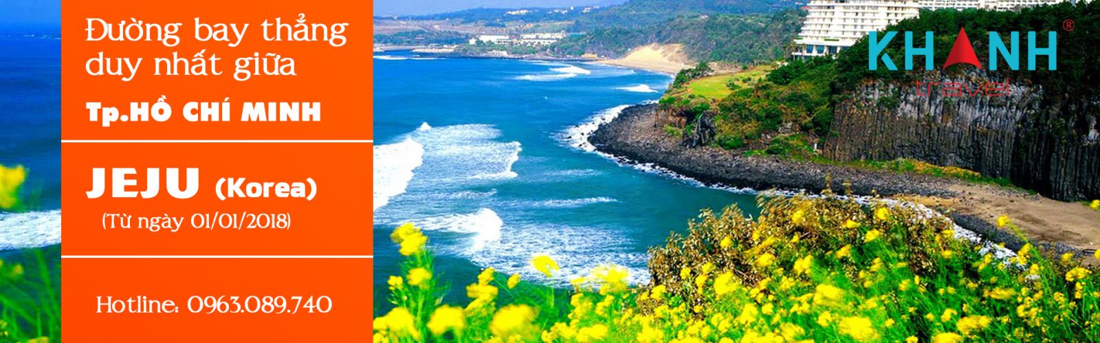 Đường bay thẳng duy nhất giữa Hồ Chí Minh và Jeju Hàn Quốc